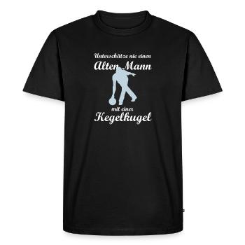 Tee-shirt cône bowling chemise de quilles retraité homme senior - T-shirt Premium bio Homme - noir - Devant - Nico (187cm)