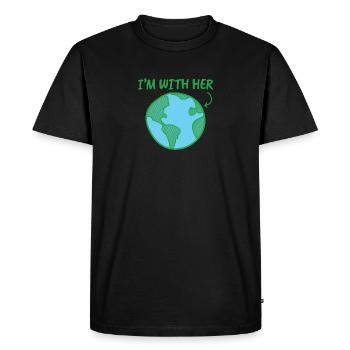 Mother Earth - Earth Day - I'm With HER - Men's Premium Organic T-Shirt - black - Front - Nico (187cm)