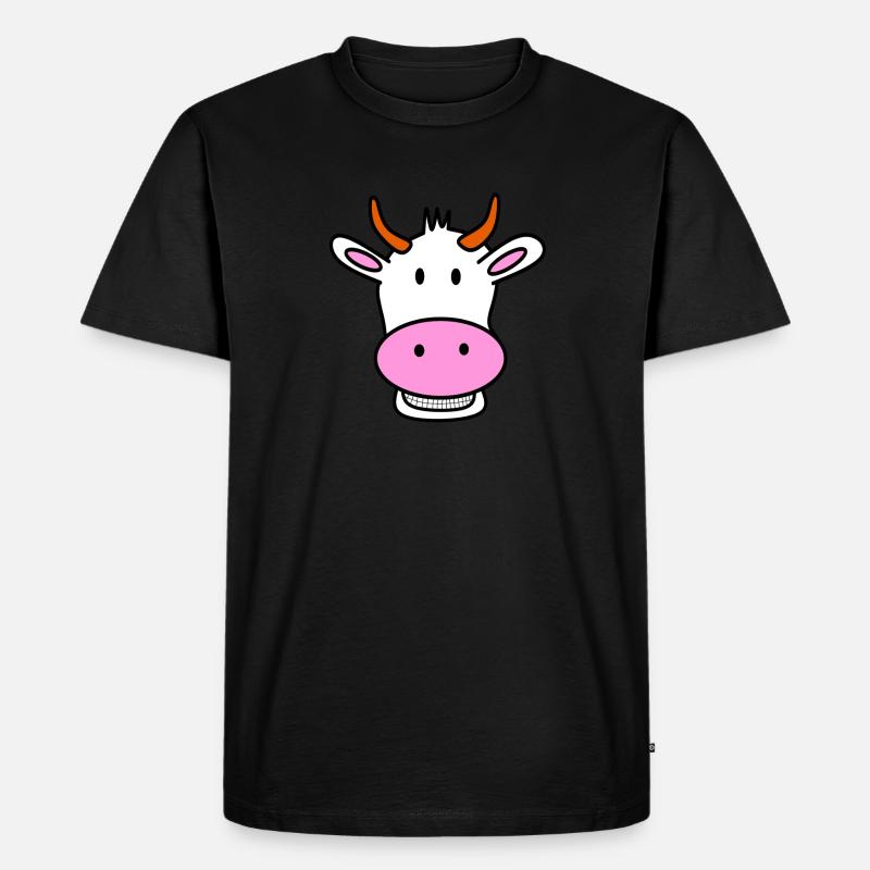 lachende Kuh - Männer Premium Bio T-Shirt - Schwarz