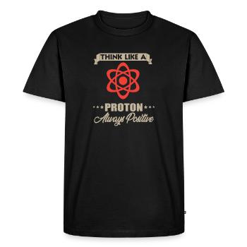 Physics / Chemistry Think like an atom, always positive - Men's Premium Organic T-Shirt - black - Front - Nico (187cm)