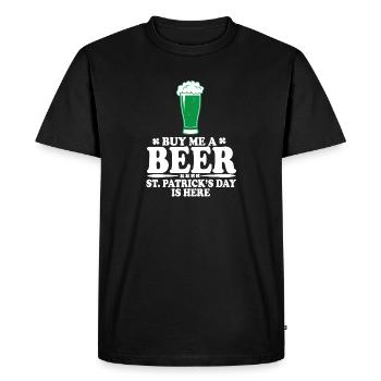 Saint Patrick, Bière, Bière, Fête, Ivre - T-shirt Premium bio Homme - noir - Devant - Nico (187cm)