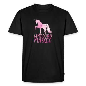 Unicorn Magic for Unicorn Lovers - Men's Premium Organic T-Shirt - black - Front - Nico (187cm)