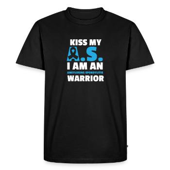 KISS MY ASS ANKYLOSING SPONDYLITIS - Men's Premium Organic T-Shirt - black - Front - Nico (187cm)