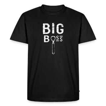 Chef d'équipe chef patron disant idée cadeau - T-shirt Premium bio Homme - noir - Devant - Nico (187cm)