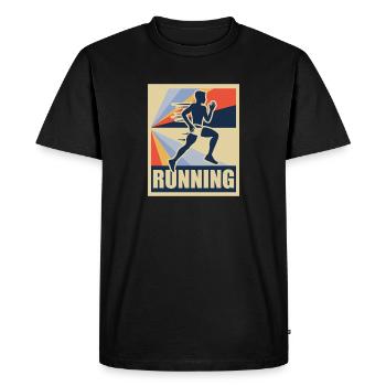 Running Retro Running Runner Sport Cadeau - T-shirt Premium bio Homme - noir - Devant - Nico (187cm)