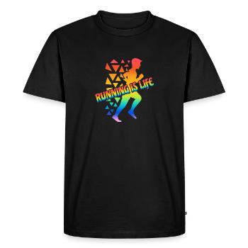 Marathon cadeaux course course - T-shirt Premium bio Homme - noir - Devant - Nico (187cm)