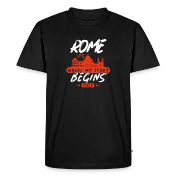 Rome Italie Ville du Vatican Capitale Idée Cadeau - T-shirt Premium bio Homme - noir - Devant - Nico (187cm)