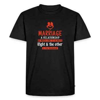 Marriage request - Men's Premium Organic T-Shirt - black - Front - Nico (187cm)