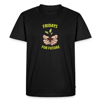 Vendredis pour le futur - T-shirt Premium bio Homme - noir - Devant - Nico (187cm)