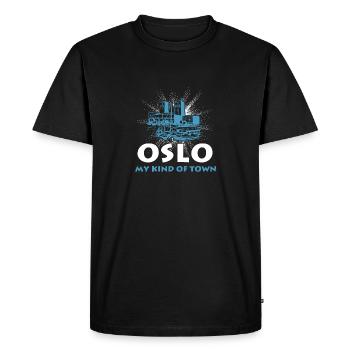 Oslo - T-shirt Premium bio Homme - noir - Devant - Nico (187cm)