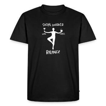 Assistant social - assistant social - bilan - en disant - T-shirt Premium bio Homme - noir - Devant - Nico (187cm)
