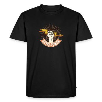 Puissance supplémentaire - T-shirt Premium bio Homme - noir - Devant - Nico (187cm)