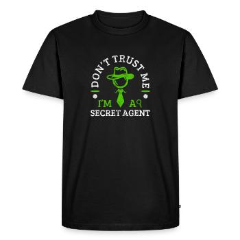 Agent secret agent agent cadeau idée cadeau - T-shirt Premium bio Homme - noir - Devant - Nico (187cm)