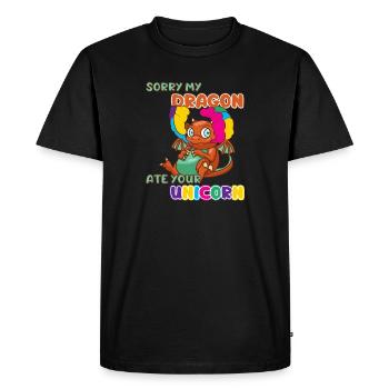 Dragon unicorn fantasy fairytale werewolf gift - Men's Premium Organic T-Shirt - black - Front - Nico (187cm)