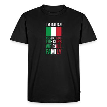 Drapeau Italie Drapeau Drôle Drapeau Mafia Dire Italienne - T-shirt Premium bio Homme - noir - Devant - Nico (187cm)