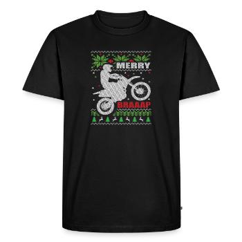 Ugly Christmas for Motocross, Enduro, Dirt Bike - Men's Premium Organic T-Shirt - black - Front - Nico (187cm)