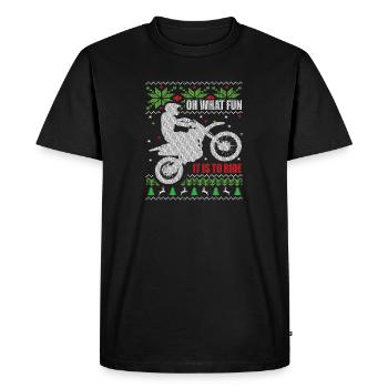 Ugly Christmas Dirt Bike Motocross - Men's Premium Organic T-Shirt - black - Front - Nico (187cm)