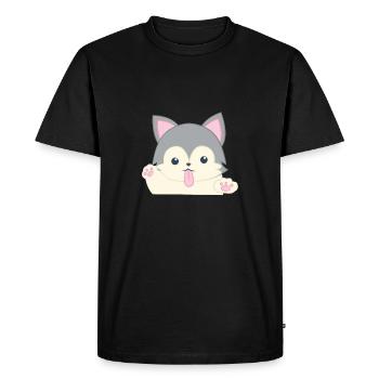 Husky - T-shirt Husky - Husky Chien mignon - T-shirt Premium bio Homme - noir - Devant - Nico (187cm)