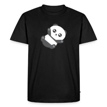 Panda - Panda - Pandafan - Panda bébé - Cadeau - T-shirt Premium bio Homme - noir - Devant - Nico (187cm)