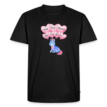 Enfants veux-tu épouser la conception de mon papa - Mariage - T-shirt Premium bio Homme - noir - Devant - Nico (187cm)