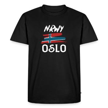 Oslo - T-shirt Premium bio Homme - noir - Devant - Nico (187cm)