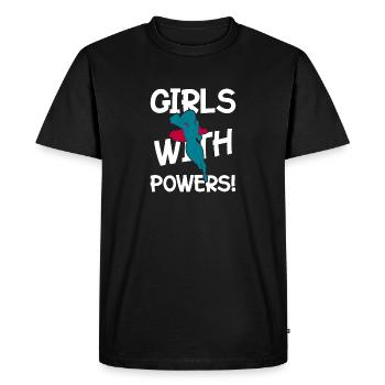 Femme super-héros - T-shirt Premium bio Homme - noir - Devant - Nico (187cm)