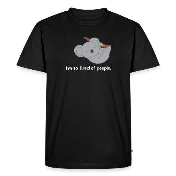 Koala - Koalas - Koalafan - Introverti - Cadeau - T-shirt Premium bio Homme - noir - Devant - Nico (187cm)