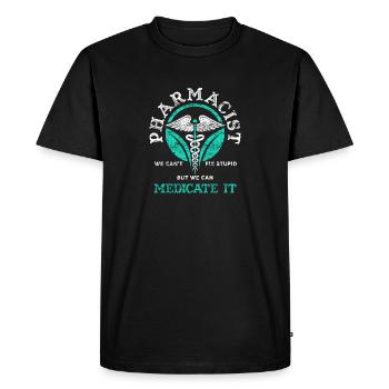 Pharmacie Pharmacie - T-shirt Premium bio Homme - noir - Devant - Nico (187cm)