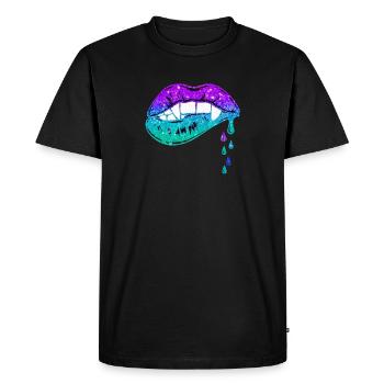 Lèvres fondantes - T-shirt Premium bio Homme - noir - Devant - Nico (187cm)