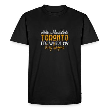 Toronto - T-shirt Premium bio Homme - noir - Devant - Nico (187cm)