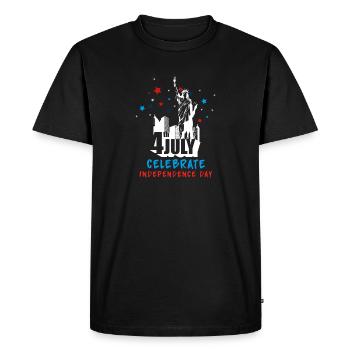 July 4th - Men's Premium Organic T-Shirt - black - Front - Nico (187cm)