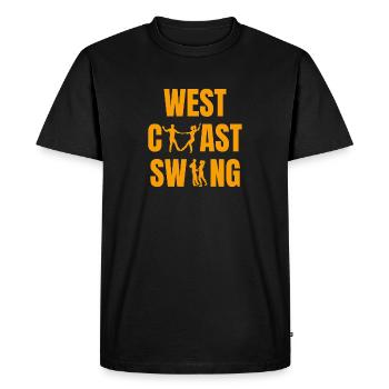 West Coast Swing WCS Westie Dancing Figure - Men's Premium Organic T-Shirt - black - Front - Nico (187cm)