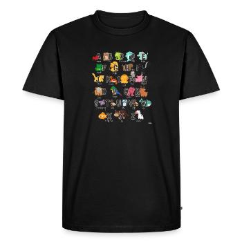 Alphabet animals school enrollment teacher - Men's Premium Organic T-Shirt - black - Front - Nico (187cm)