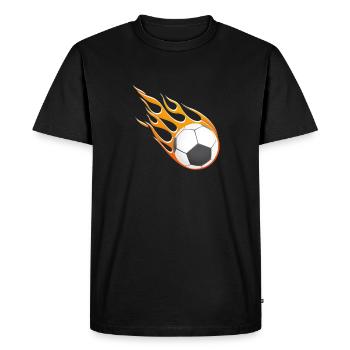 Fire football. - Men's Premium Organic T-Shirt - black - Front - Nico (187cm)