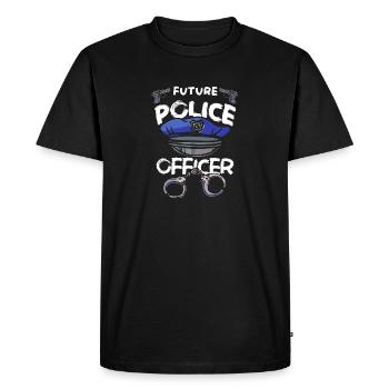 Police de police - T-shirt Premium bio Homme - noir - Devant - Nico (187cm)