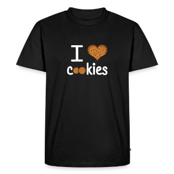 Biscuit - Men's Premium Organic T-Shirt - black - Front - Nico (187cm)