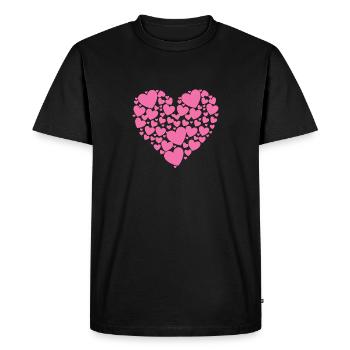 coeur, coeur, coeurs, amour - T-shirt Premium bio Homme - noir - Devant - Nico (187cm)