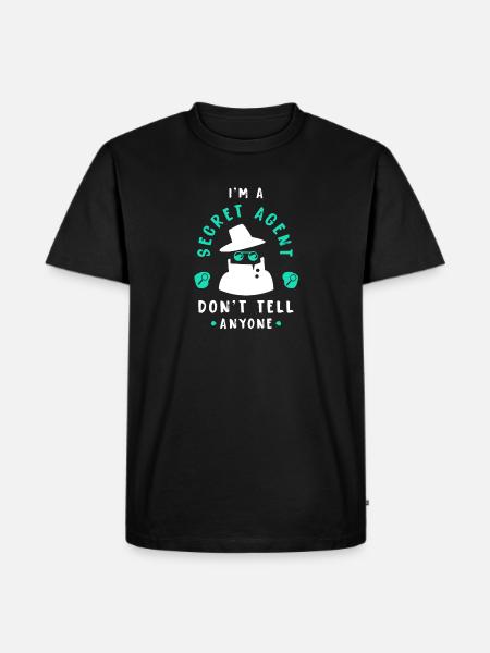 Geheimagent - Männer Premium Bio T-Shirt - Schwarz