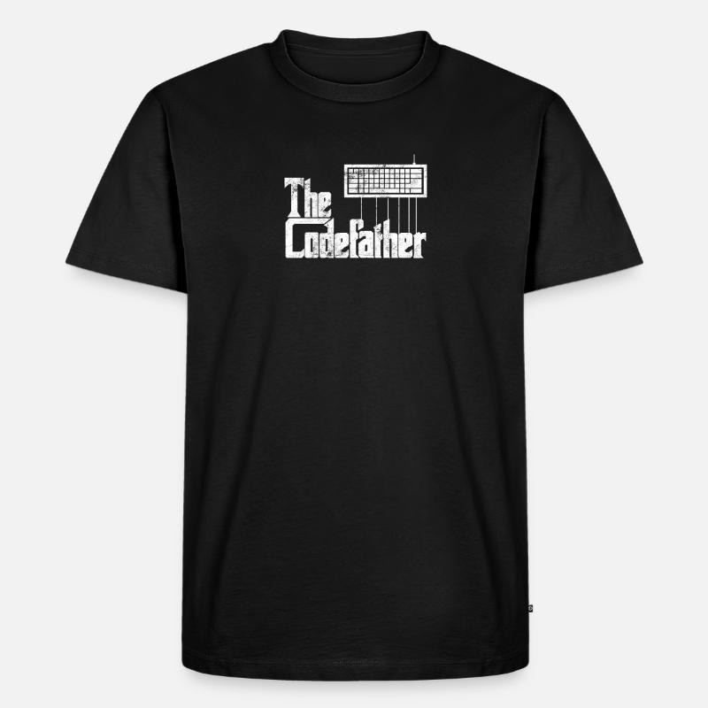 Lustiges Programmiererdesign Die Codefather-Grafik - Männer Premium Bio T-Shirt - Schwarz