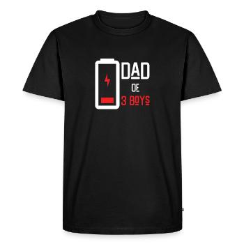 Chemise Papa de 3 Garçons Basse Batterie Cadeau de Son - T-shirt Premium bio Homme - noir - Devant - Nico (187cm)