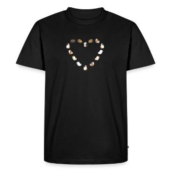 Cochon d'inde coeur d'amour - T-shirt Premium bio Homme - noir - Devant - Nico (187cm)