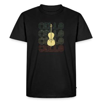 cello - Men's Premium Organic T-Shirt - black - Front - Nico (187cm)