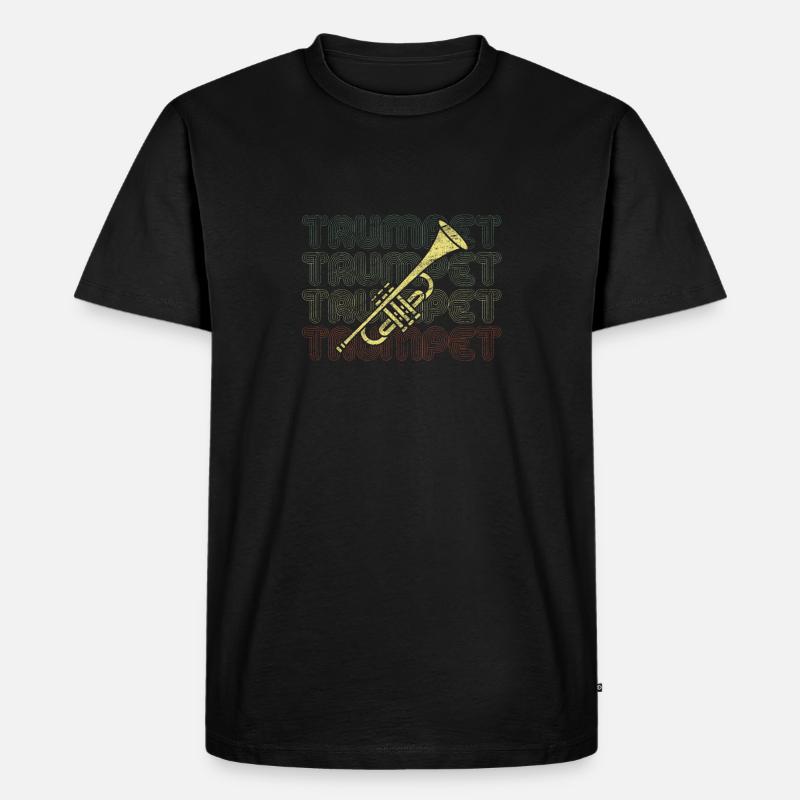 Trompete - Männer Premium Bio T-Shirt - Schwarz