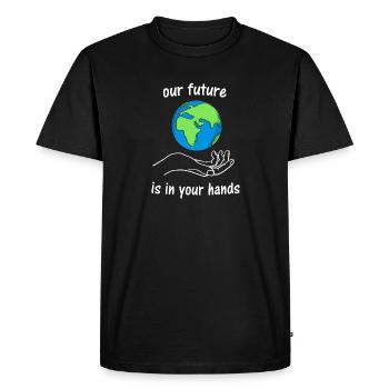 Environment Climate Change Climate Protection Gift - Men's Premium Organic T-Shirt - black - Front - Nico (187cm)