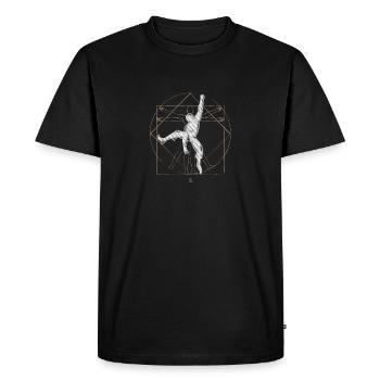 cadeau homme vitruvien - T-shirt Premium bio Homme - noir - Devant - Nico (187cm)