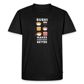 sushi - Men's Premium Organic T-Shirt - black - Front - Nico (187cm)