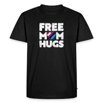 Chemise Free Hugs Maman, Free Mugs Hugs Genderfluid - T-shirt Premium bio Homme - noir - Devant - Nico (187cm)