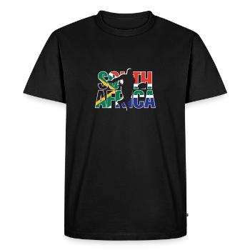 Kit de ventilateurs Rugby 2019 d'Afrique du Sud pour le Sud - T-shirt Premium bio Homme - noir - Devant - Nico (187cm)