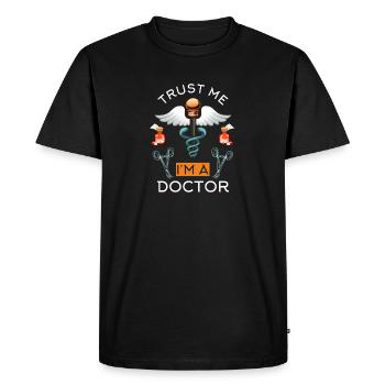 médecin - T-shirt Premium bio Homme - noir - Devant - Nico (187cm)