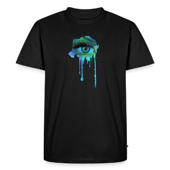 Yeux - T-shirt Premium bio Homme - noir - Devant - Nico (187cm)